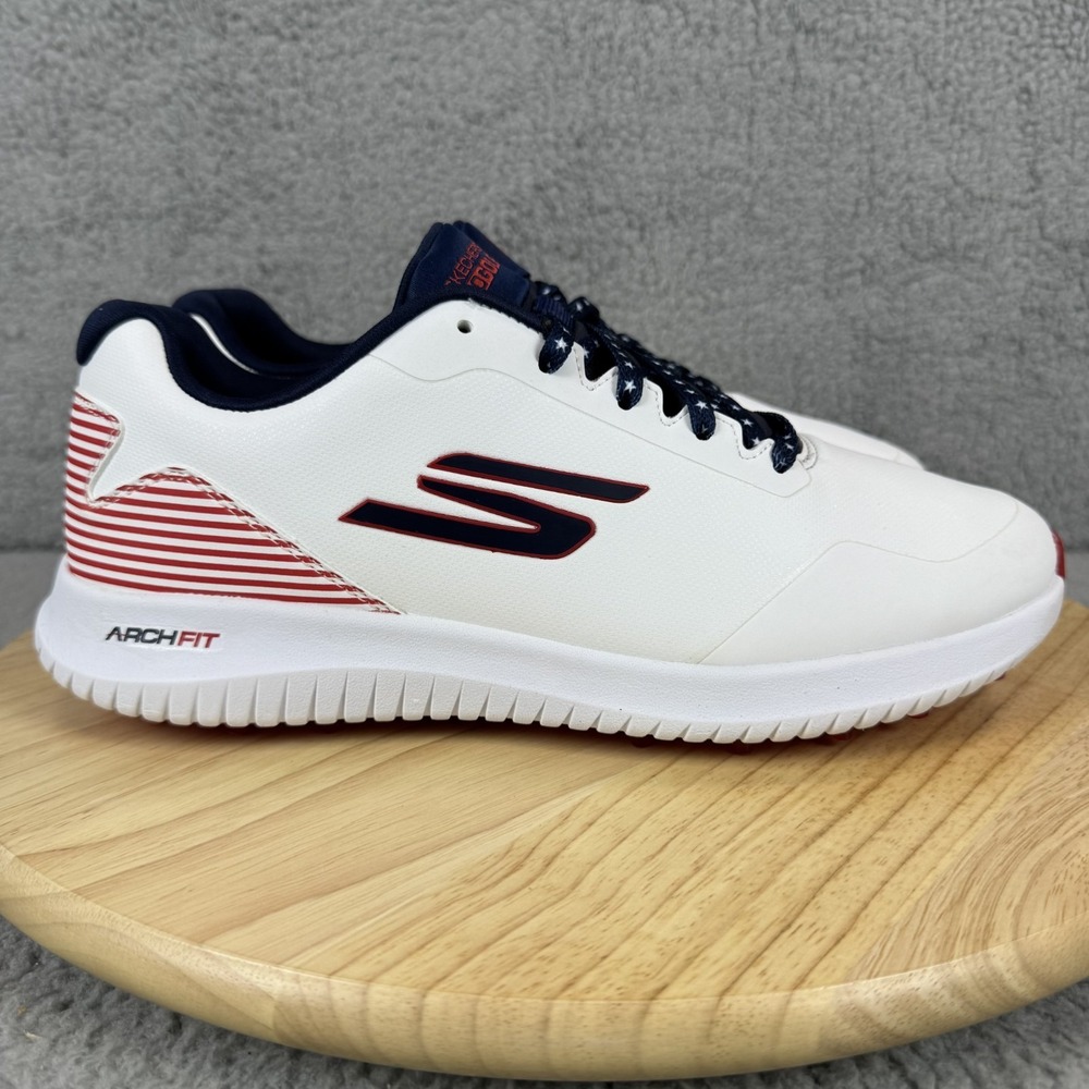 Skechers Max 2 Mens 9 Arch Fit Waterproof Spikeless Golf Shoe Patriotic USA
